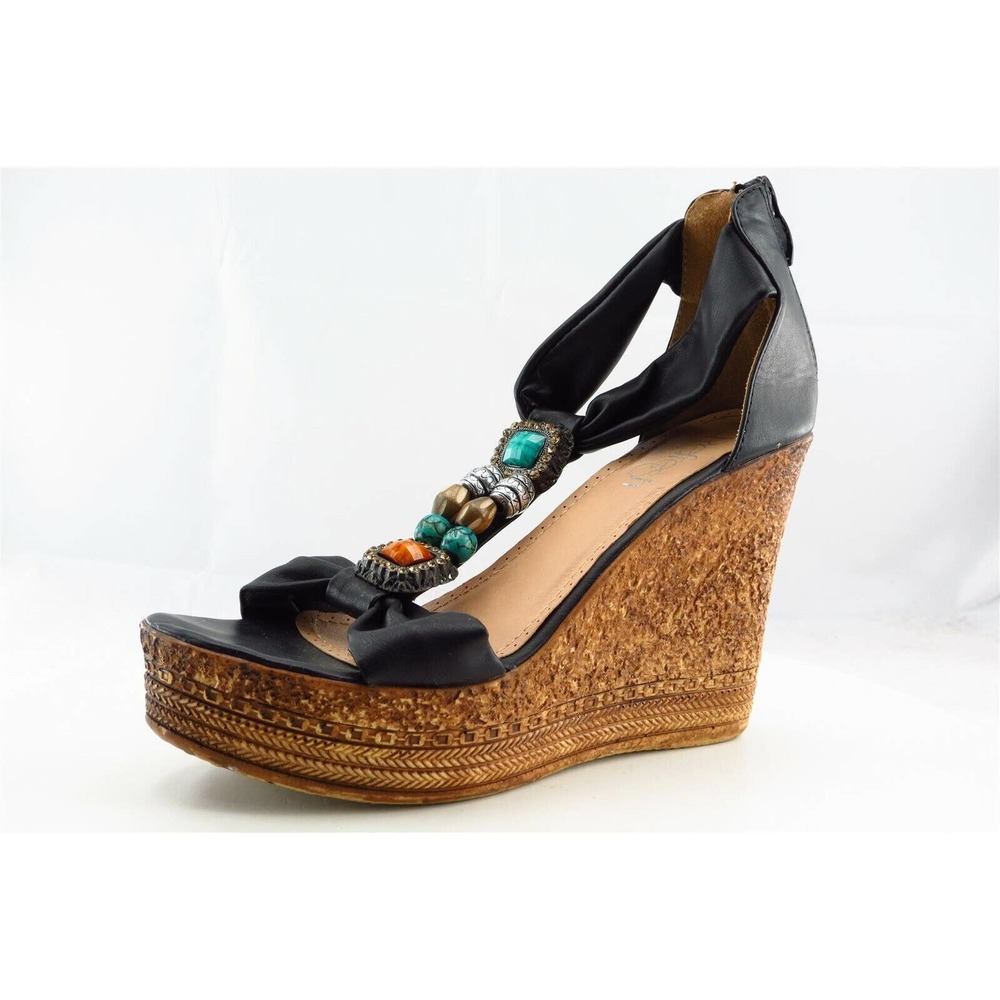 REFRESH Size 9 M Black Gladiator Synthetic Women Sandal Shoes‎